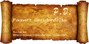 Paunert Dezideráta névjegykártya